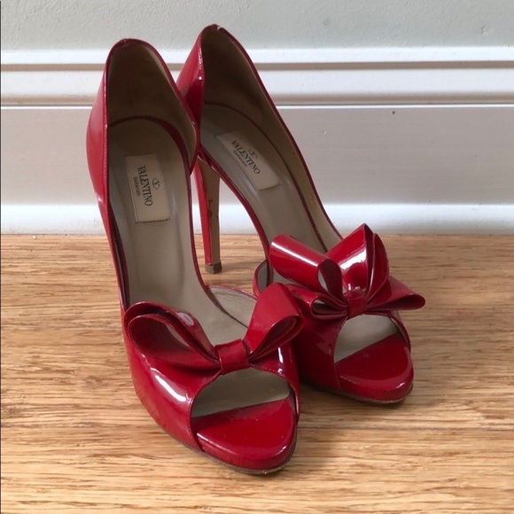 Valentino Patent Couture Bow PeepToe Platform Pump - Picture 10 of 16